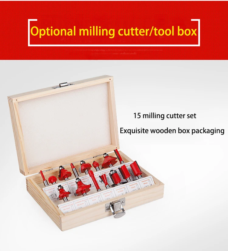 HIERKIN 15pcs/set woodworking milling cutter carbide router bits for wood engraving cutting tools milling cutter