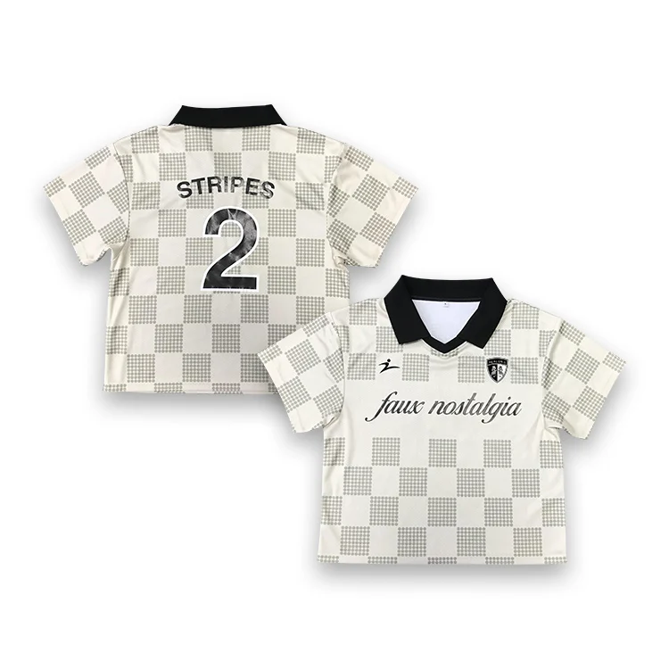 Sublimation Design Grid Pattern Custom Unique Class Collar Football Soccer Jersey