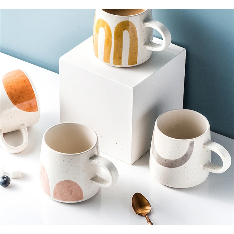 Home goods bulk personalized handmade speckled porcelain milk coffee mugs