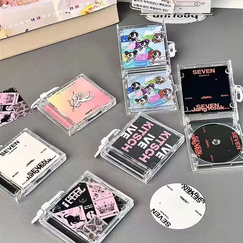 Customize the latest mini nfc cd keychain acrylic keychain  can add a custom URL link to introduce your company card