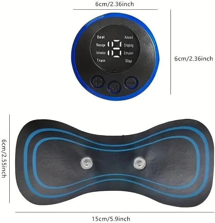 Mini EMS neck massager mat pad Deep Tissue Muscle Massager for Pain Relief and Relaxation of Arm, Leg, Foot, Shoulder, Waist