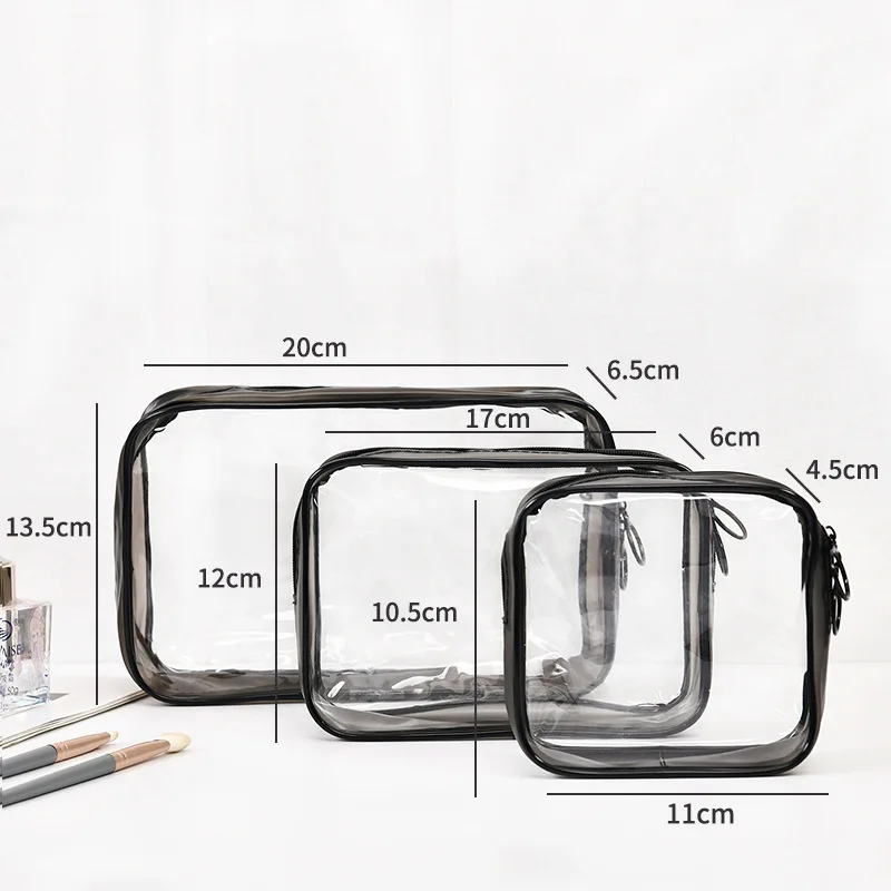 Transparent Cosmetic Bag Pvc Women Zipper Clear Makeup Bags Beauty Case Travel Make Up Organizer Storage Bath Toiletry Wash Bag