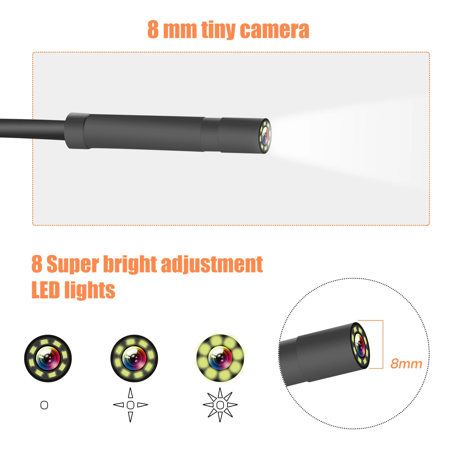 Handheld 1080P  Snake Camera  p40 screen endoscope 8LED HD 4.3 Inch Screen Borescope Inspection Camera