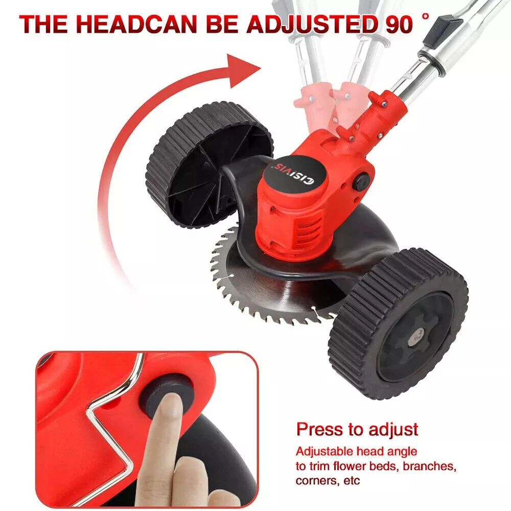 Cisivis Hot Sale Cordless Strimmer Grass Trimmer Electric Tree Garden Edger Cutter With 2 Battery Power Lawn Mower Lawn Edger