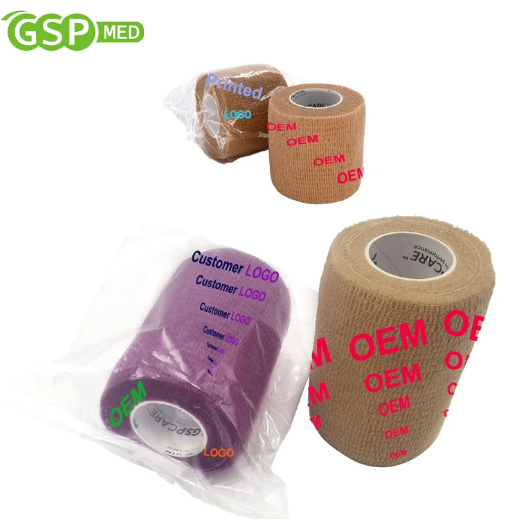 Custom Cohesive Wrap Dressing/self cohesion Adhesive Bandages adhesion bandages elastic  Wrap