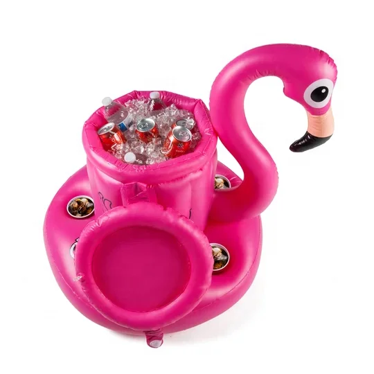 Custom inflatable flamingo cooler   bucket pool floating fruit beer beverage children adult summer outdoor inflatable cooler