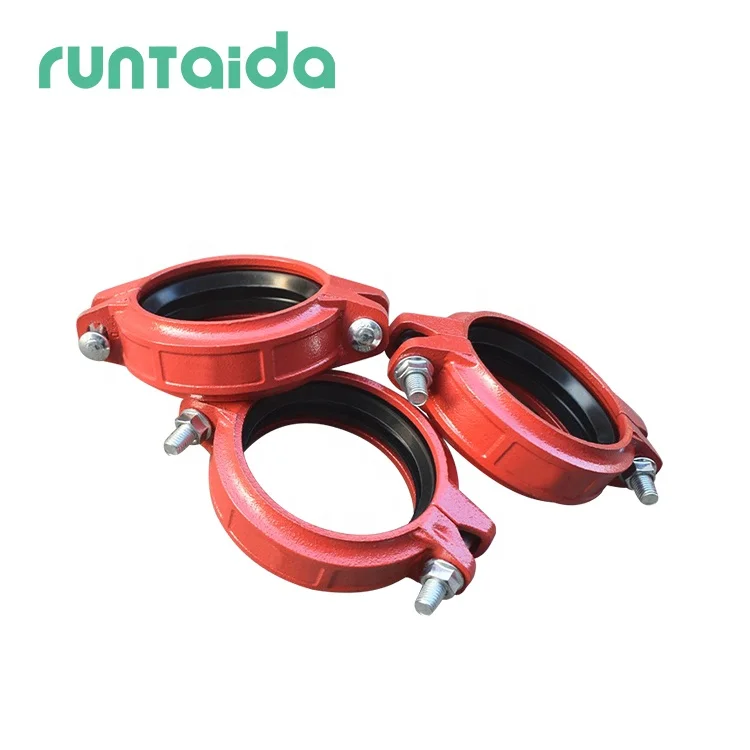 2 1/2 inch 10mm pipe fitting rigid ductile iron grooved coupling for fire fighting