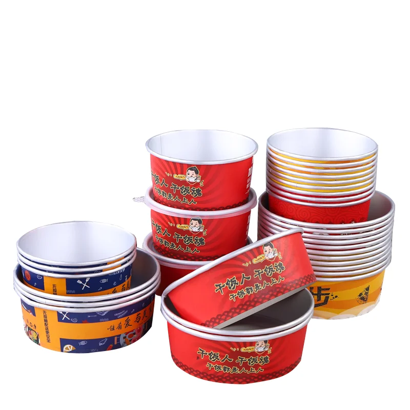 Disposable takeaway 32oz white paper salad bowls