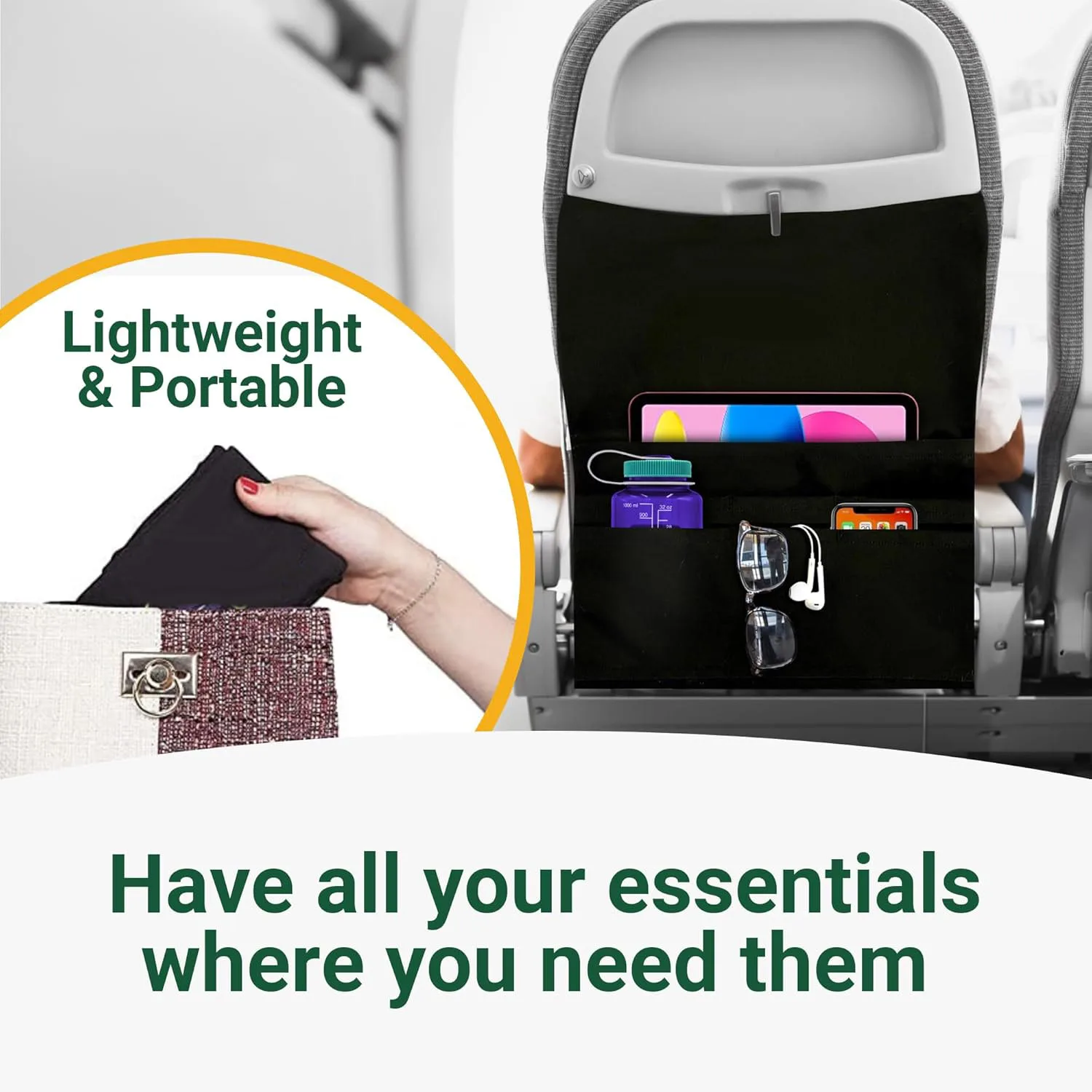 Premium new hot product BSCI factory travel custom logo Airplane Pockets Airplane Tray Table Cover Organizer