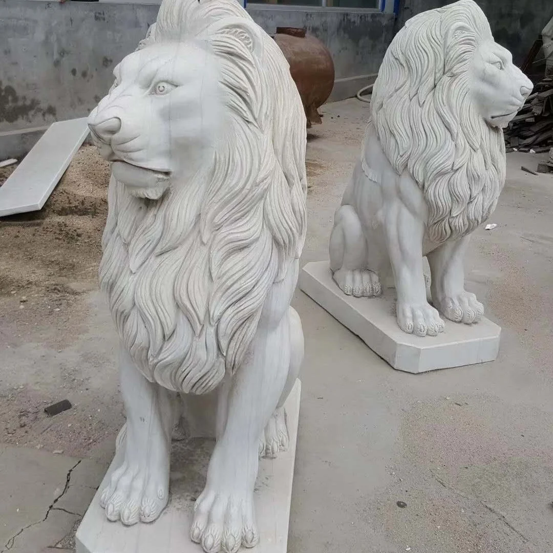 China manufacturer marble angel girl lion horse statue