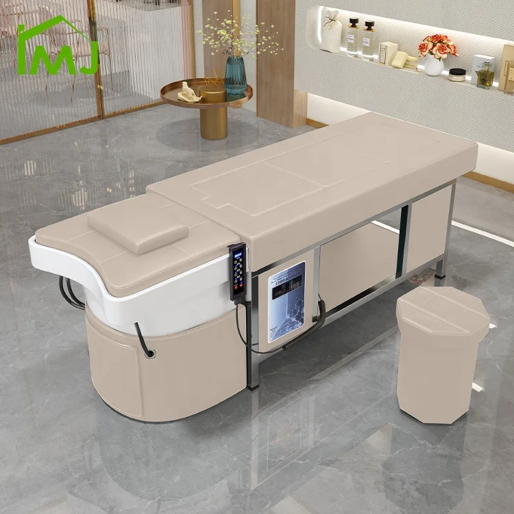 Beauty Salon hair washing Reclining thai massage table head spa shampoo bed