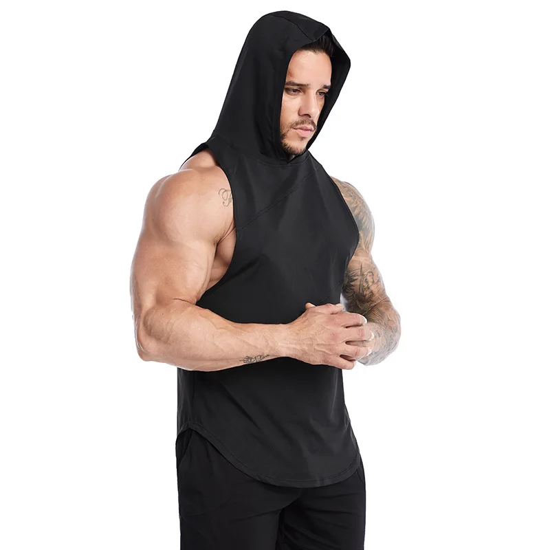High quality mesh fabric top tank gym gym vest gym wear vest with heand