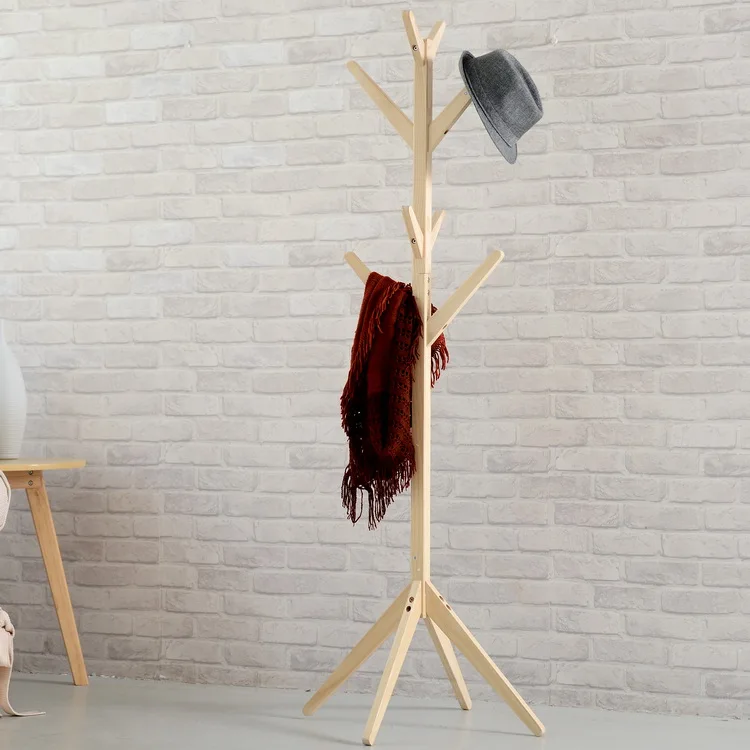 
Living Room Shelves Storage Rack Bamboo Tree Eco-friendly Wooden Coat Rack 