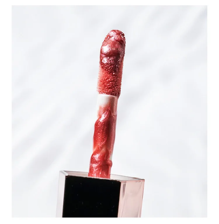 Small batch hot-selling pentagonal high-gloss diamond pearlescent fine glitter lip gloss lip glaze glass mirror lip gloss