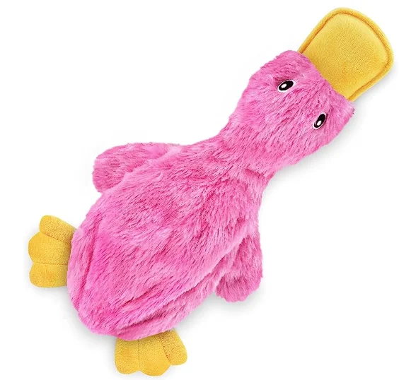 Dog Toy Cute No Stuffing Duck with Soft Squeaker, Fun for Indoor Puppies and Senior Pups, Plush No Mess Chew and Play