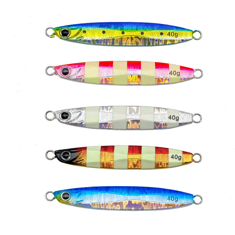 New OEM 35g 45g 60g 80g 100g  Artificial Jigging Fishing Lure Lead Metal Swimbait Luminous Trolling Lure Slow Pitch Jigs Lures