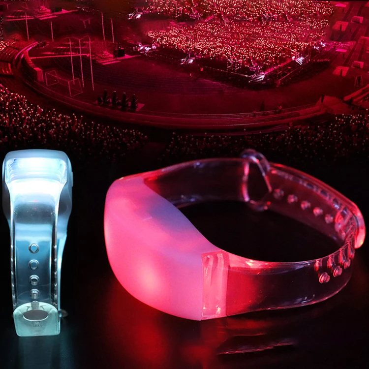 Manufacture DMX remote control led glow bracelets plastic wristband 3 lights with control for event concert