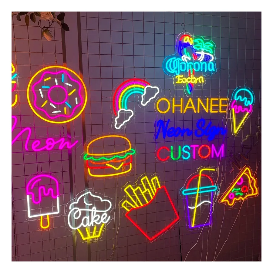 Winbo Wholesale Manufacturer Hot Donut Neon Sign 5v Colorful Food Acrylic Led