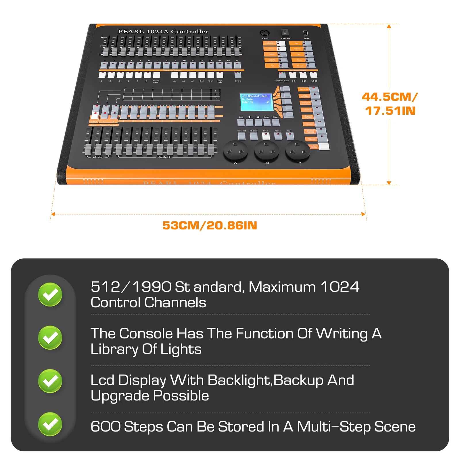 Profession Dmx 1024 Stage Lighting Control Factory Stage Lights Console Lcd Display Mixer Dmx1024 Controller