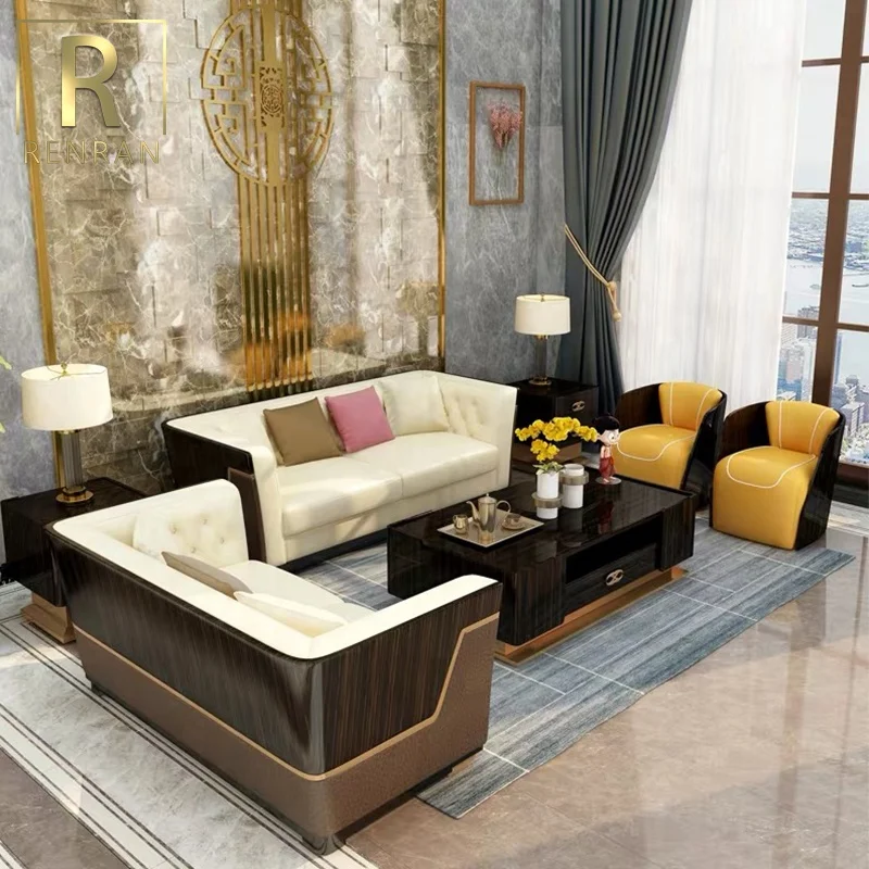 hot sale middle east living room set furniture luxury sofa set dubai leather sofa furniture