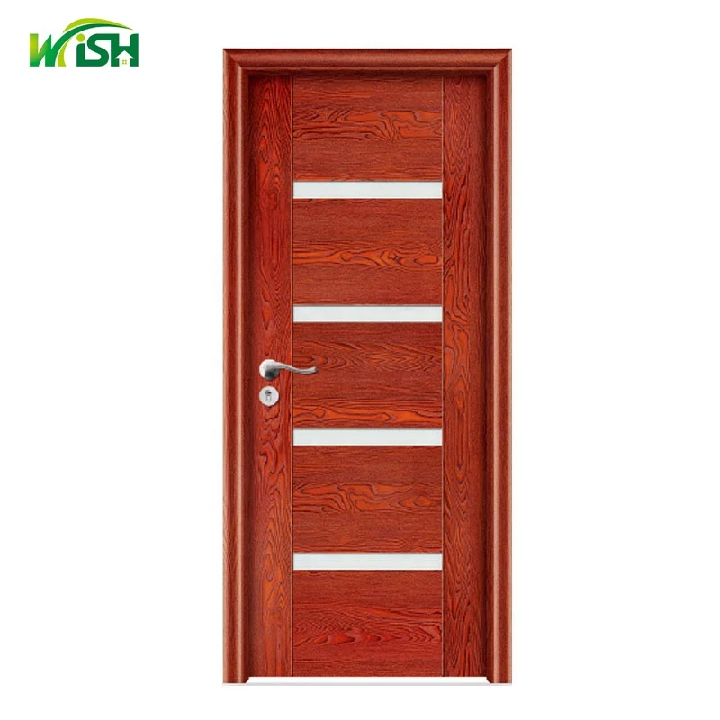 High quality solid core water proof wooden glass door interior glazed kitchen wooden doors