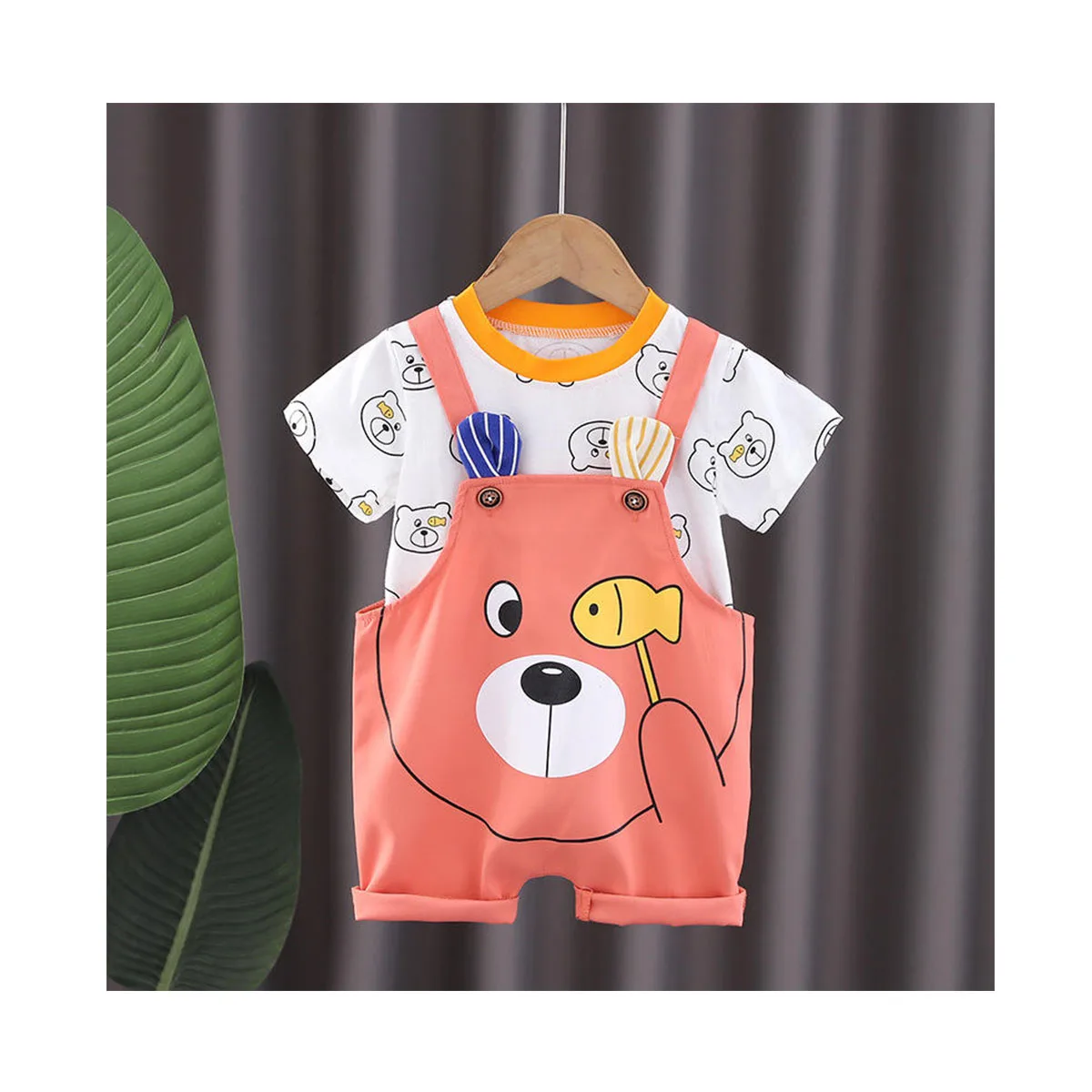 2-Piece Fashion Girls Tee Shirt and Active Short Set  Front Top and Fashion Unicorn Shorts Summer Clothes