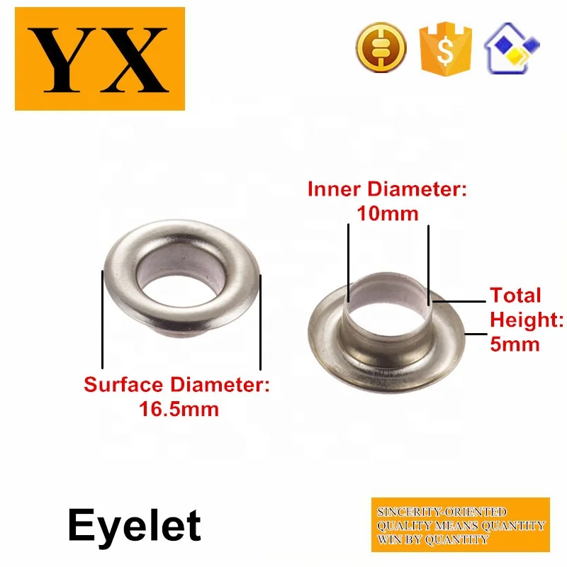 Custom metal nickel free grommet eyelet brass Metal Eyelet Grommet for boots clothing paper bag hat