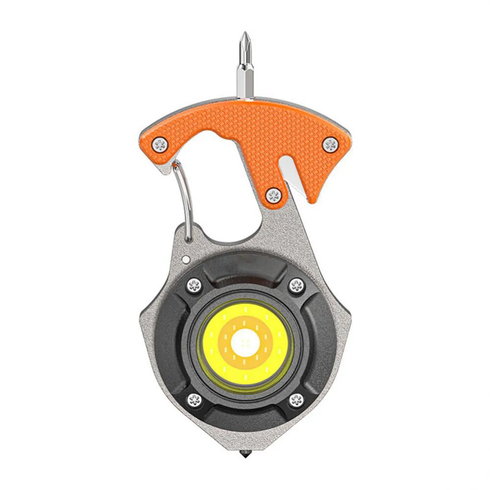 Seat Belt Cutter Impact Resistant Unique USB Charging Keychain Light Mini COB Working