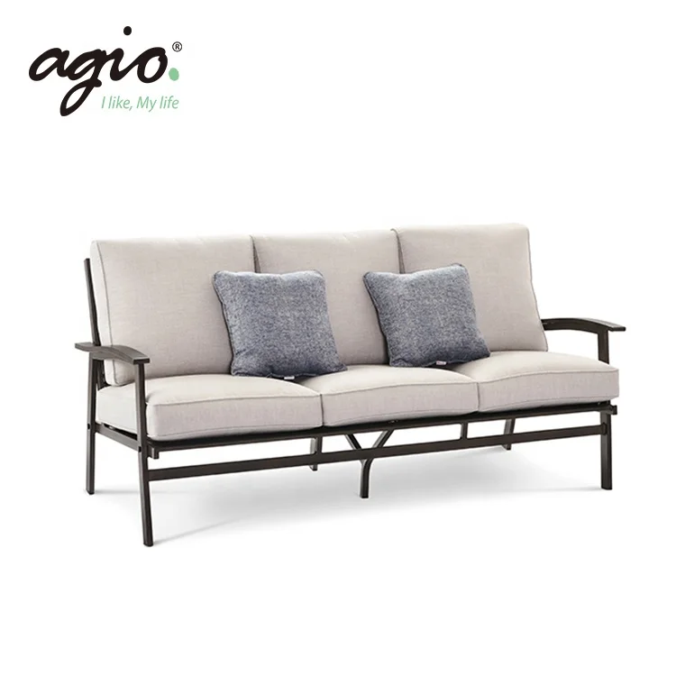 
2021 New Design 3 Seat Sofa Metal Patio Furniture Outdoor Deep Seating Sofa 