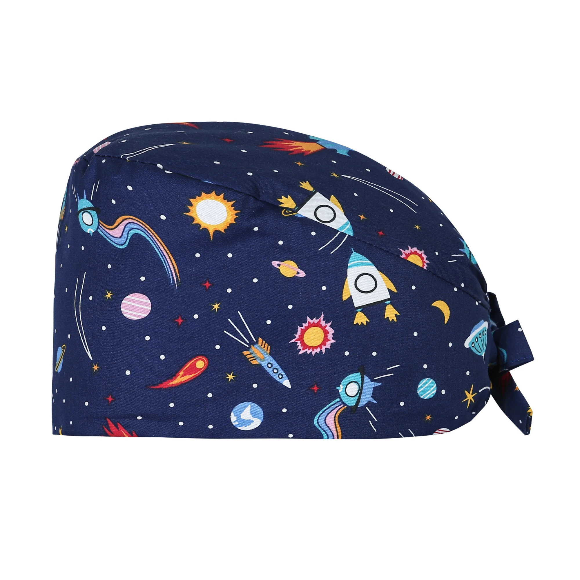 Unisex Cartoon Cute Printed Nursing Hats Cap 100% Cotton Nurse Cap Nursing Uniforms medical scrubs Caps design for short hair