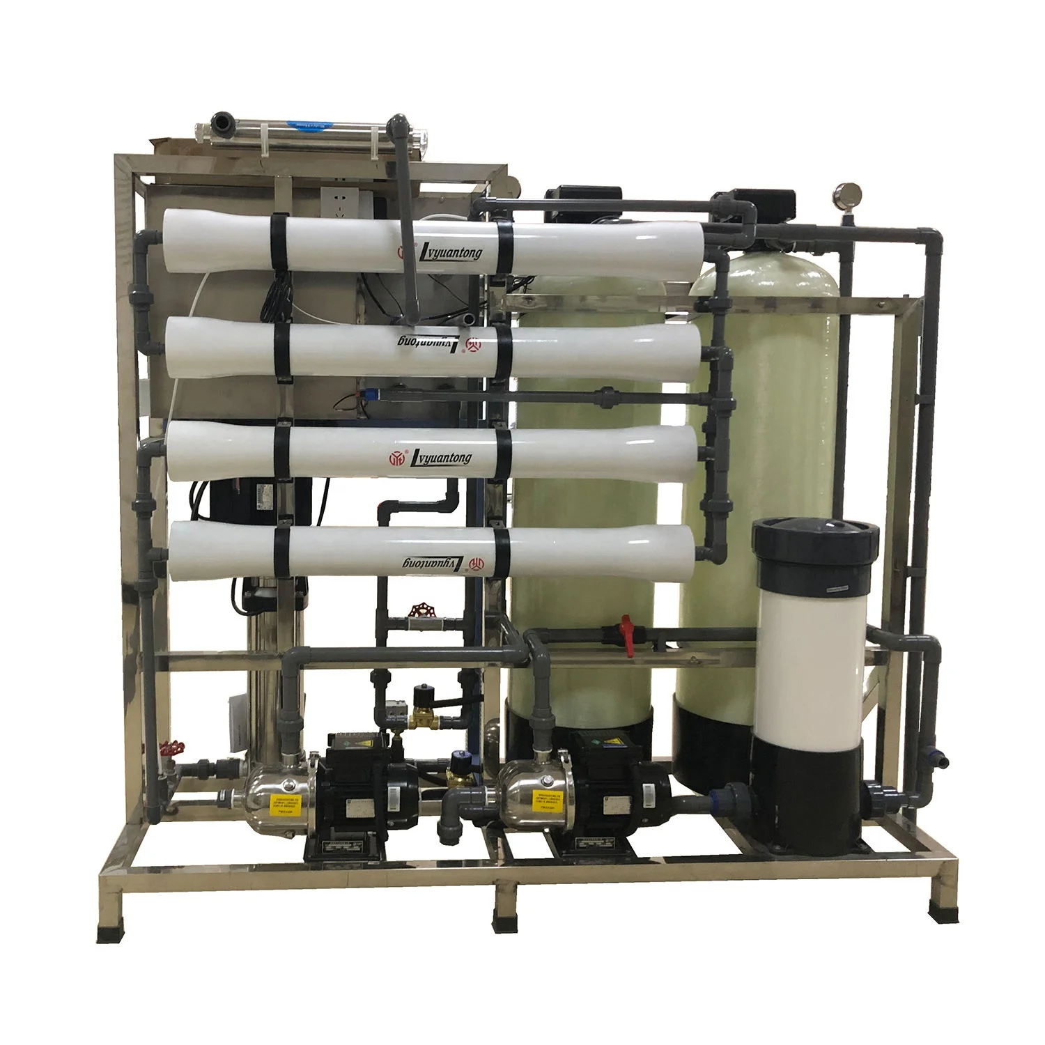 1000LPH Bore Well Brackish Water Treatment System Salt Water Reverse Osmosis To Drinking Water Desalination Machines
