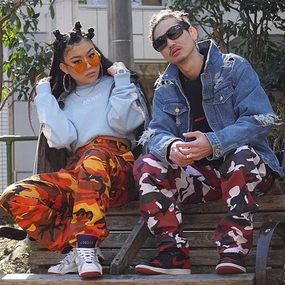 Wholesale Stylish Military Camo Cargo Multi Pocket Camouflage Hip Hop Pants Men