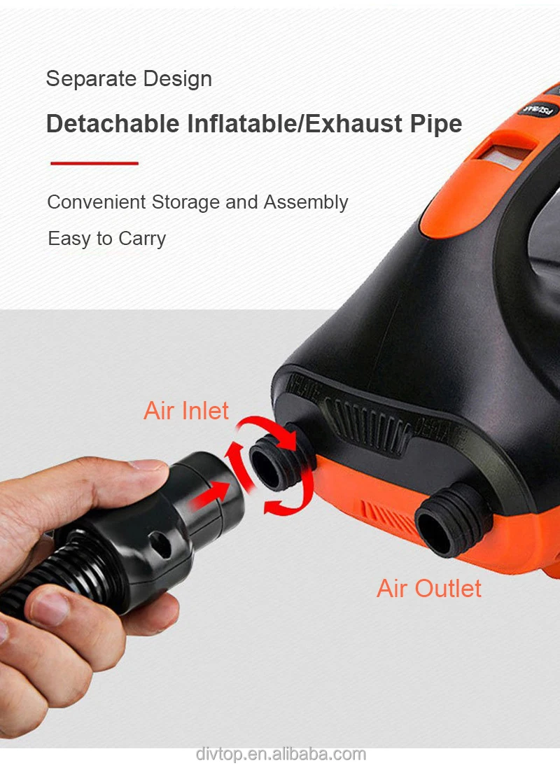 Плата DIVTOP SUP 20PSI DC и Перезаряжаемый двухсторонний цифровой экран 12 В компрессор высокого давления автомобильный портативный Электрический воздушный