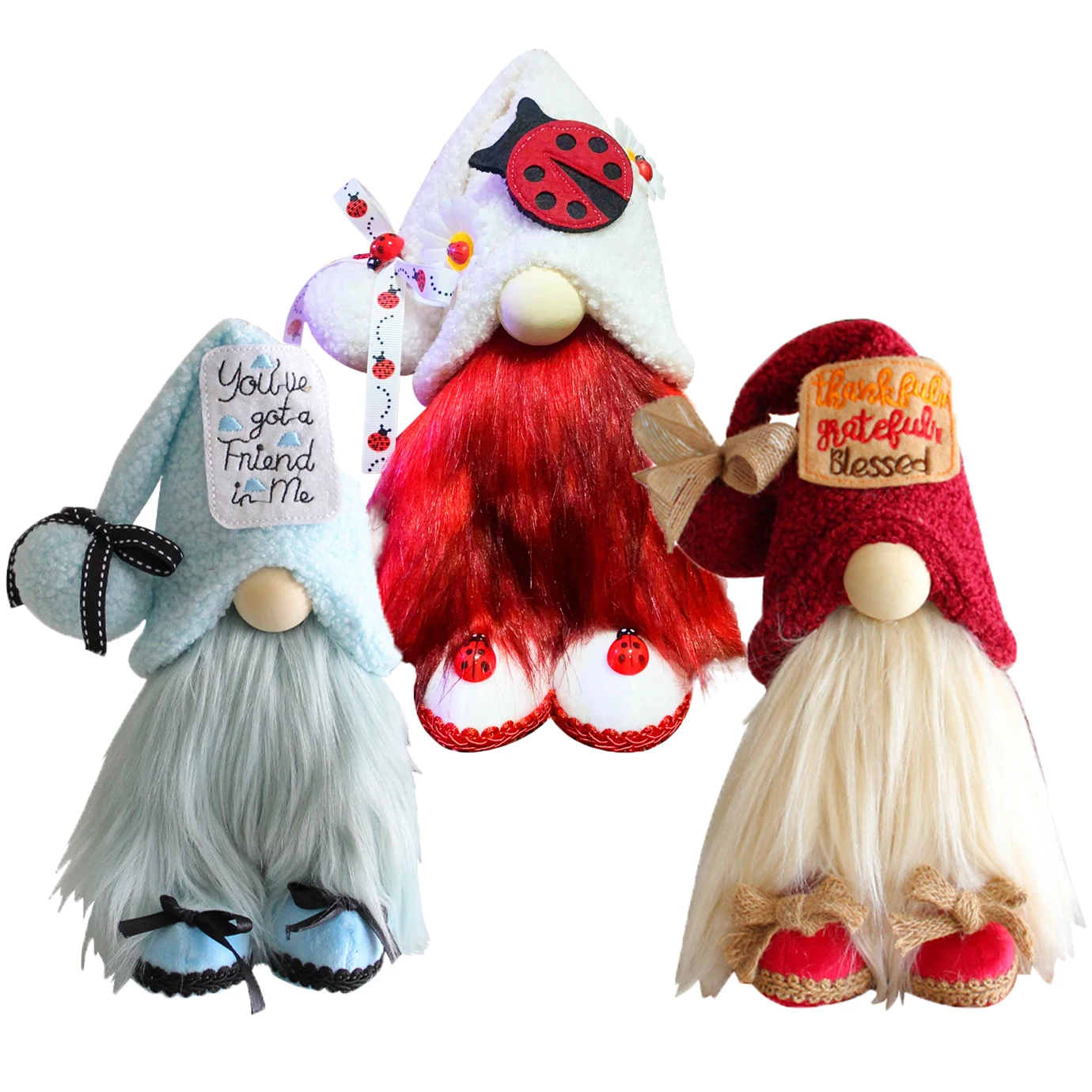 Wholesale Faceless Elf Doll Christmas Figurine Ornament Polar Plush Hanging Decoration Gnome Doll Ornament