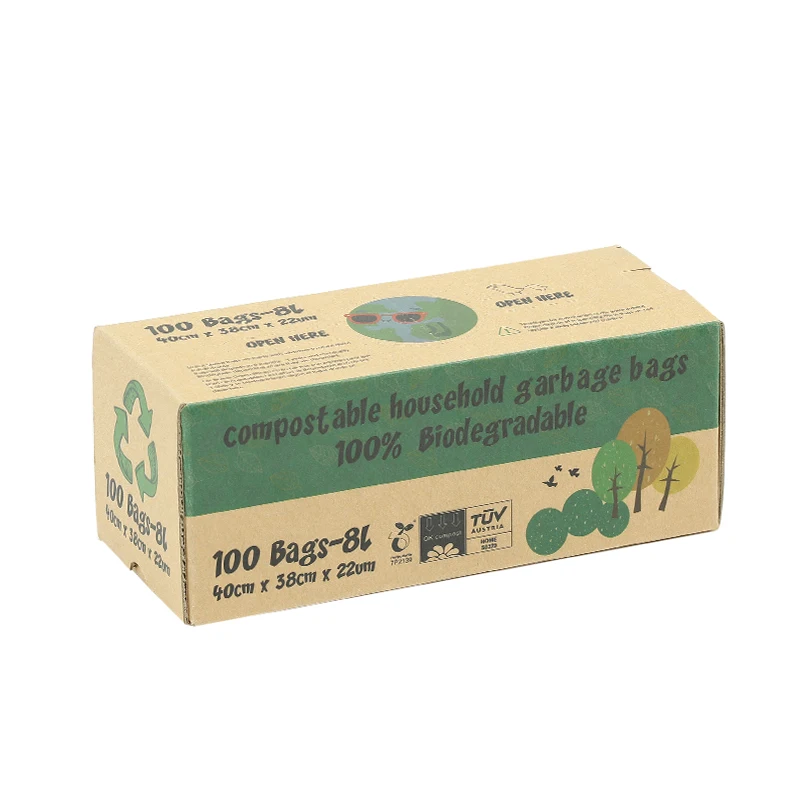 Wholesale Disposable Bin Liner Refuse Sack Trash No Bad Smell Cheap Plastic Biodegradable Garbage Bag