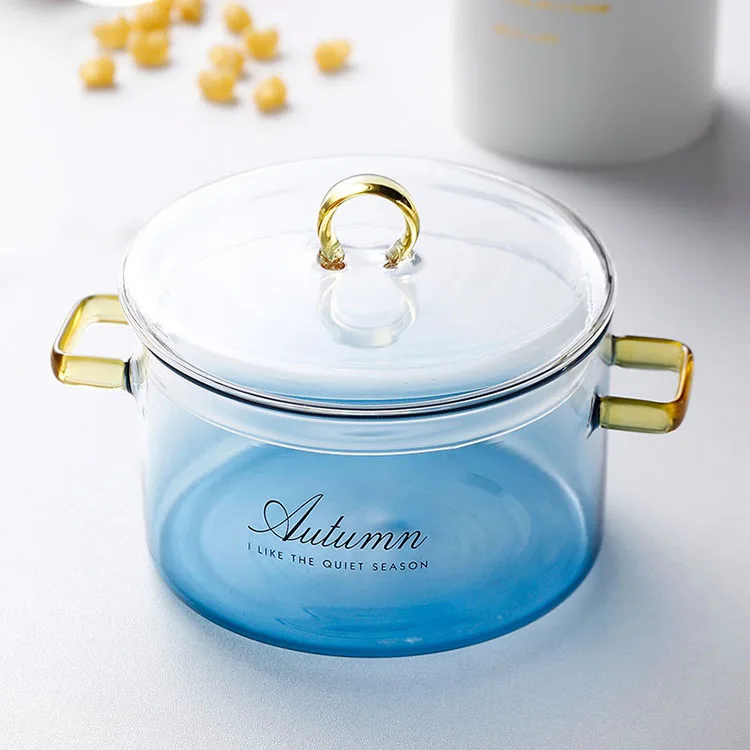Multifunctional New Design Heat Resistant Borosilicate Glass Cooking Pot