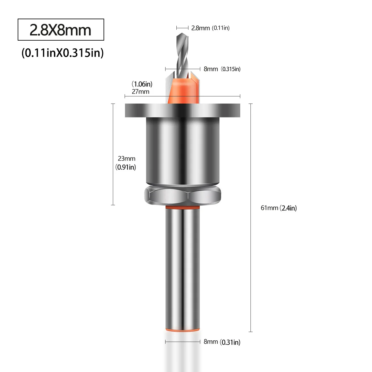 8mm Shank Hss Countersink Router Bit Counterbore Drills Wood Screw Extractor Woodworking Milling Cutter High Quality Tool