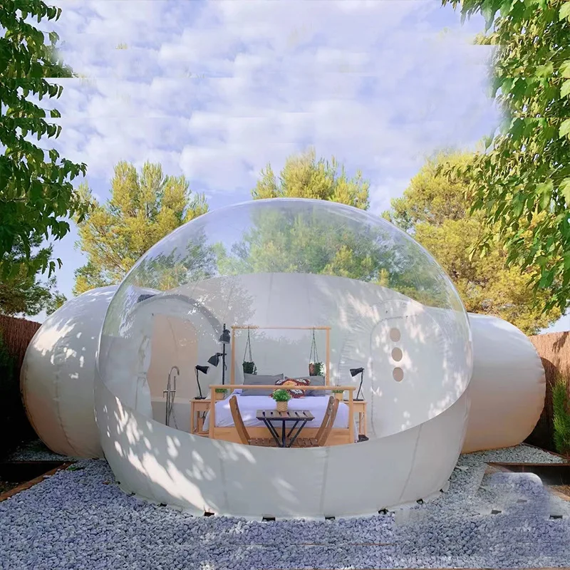 Transparent PVC Oxford Kids Party Air Tent Waterproof Fun House Inflatable Crystal Igloo Dome Bubble Tent for Outdoor Adventures