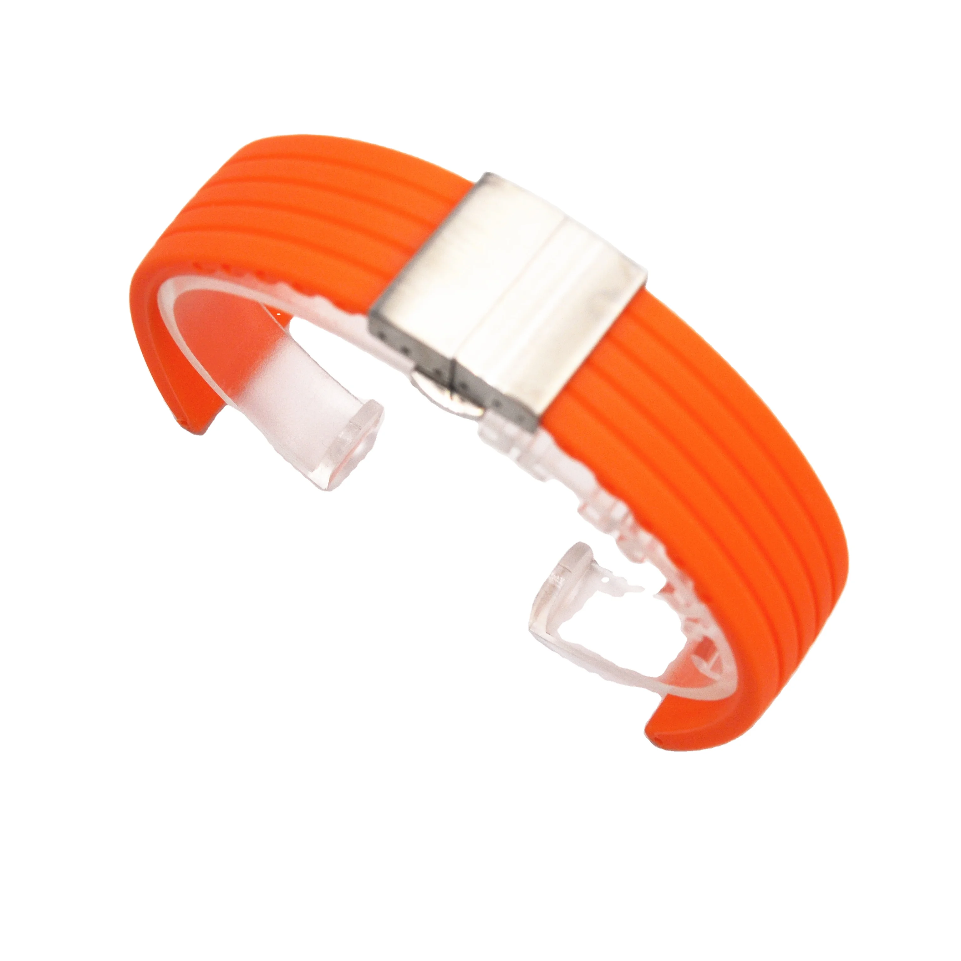 New style 304 stainless steel butterfly watch buckle clasp silicone changeable watch bracelet 20/22/24mm