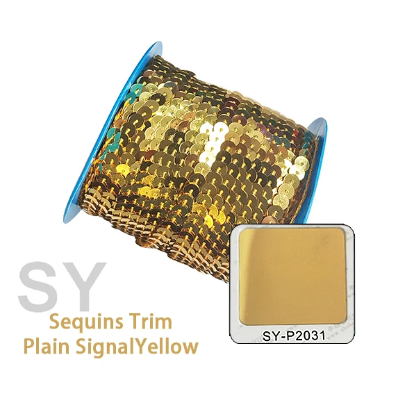 Factory direct supply dance clothing accessories PET sequins rows beaded sequin tape ribbon