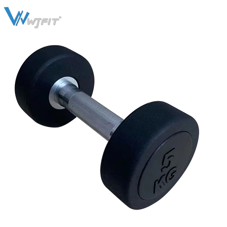 WANJIA FITNESS Good Quality Round Rubber Dumbbell weightlifting Dumbbells Buy Online