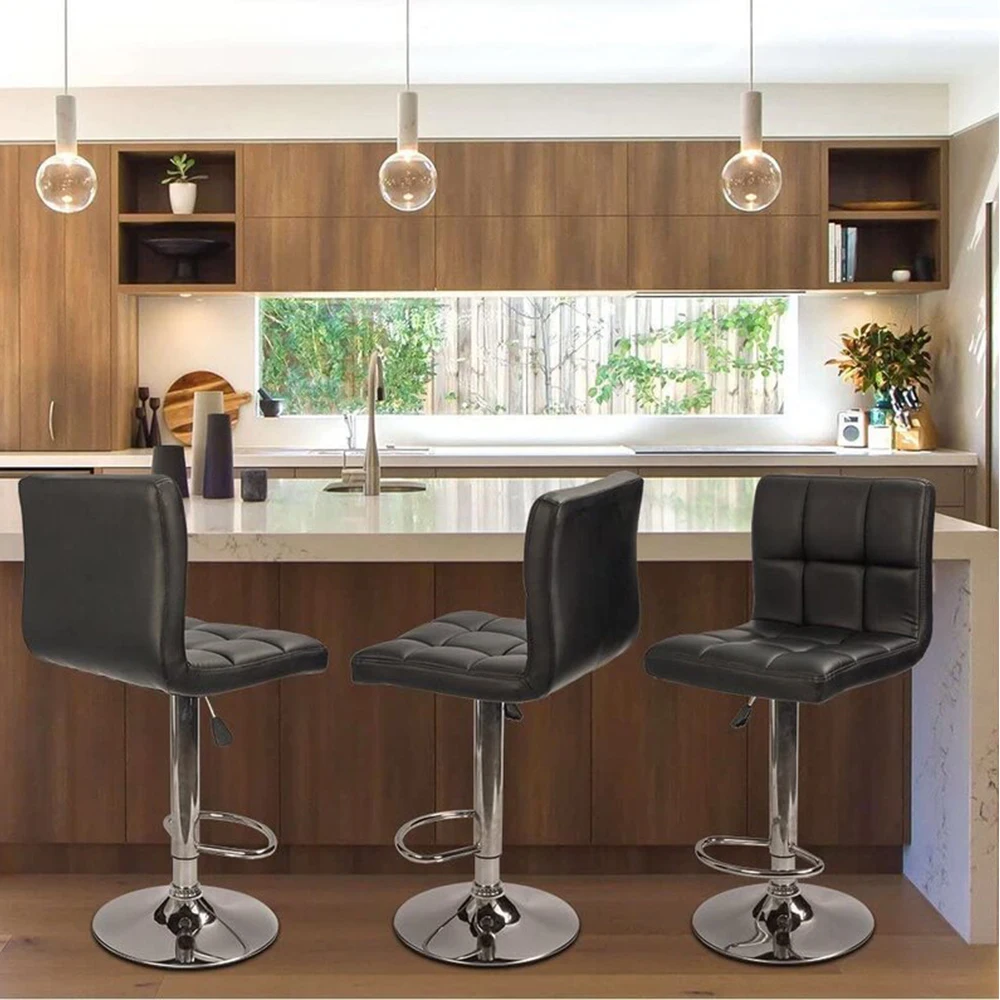 Modern Style Bar Height Chairs Pu Leather Kitchen Counter Height Bar Stools