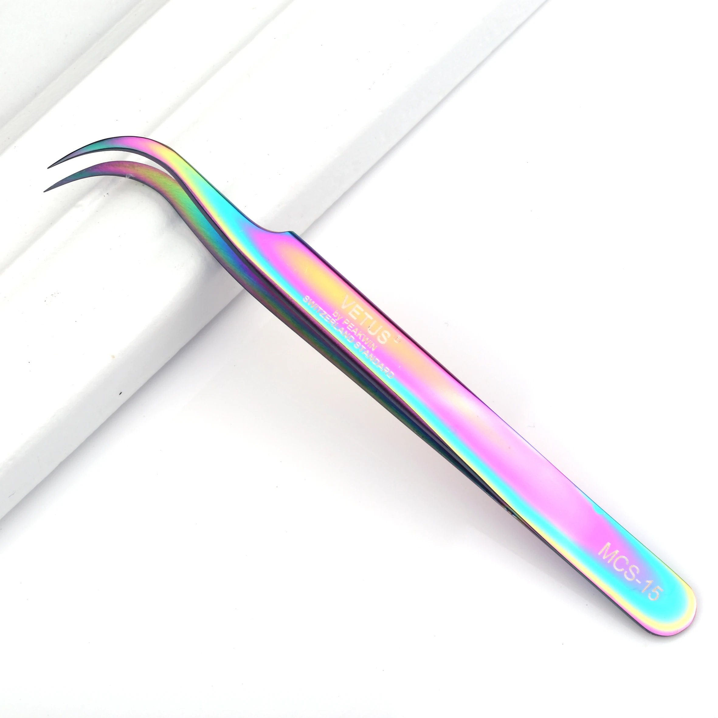 
Cute Personalized Beauty Precision aa Rainbow Color Eyelash Tweezers Vetus Set 