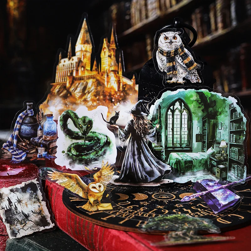 25 sheets per pack sticker pack Retro school series Retro theme landscape handbook material decoration DIY 6 models