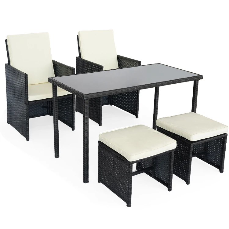 dinning modern dining table and chair set outdoor table and chair metal and wood combination (1600830080584)