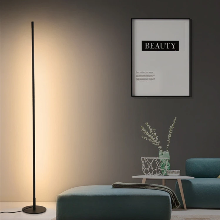 Black Minimalist Designer Linear Standing Light LED Floor Lamp Modern