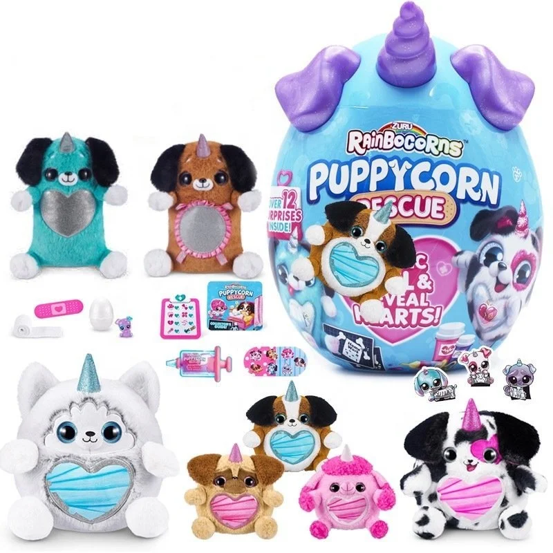 Rainbow Color Unicorn Plush Capsule toy Easter Eggs Mini Magical Egg Blind Box Stuffed Animal Toys Plush Dog Blind Egg