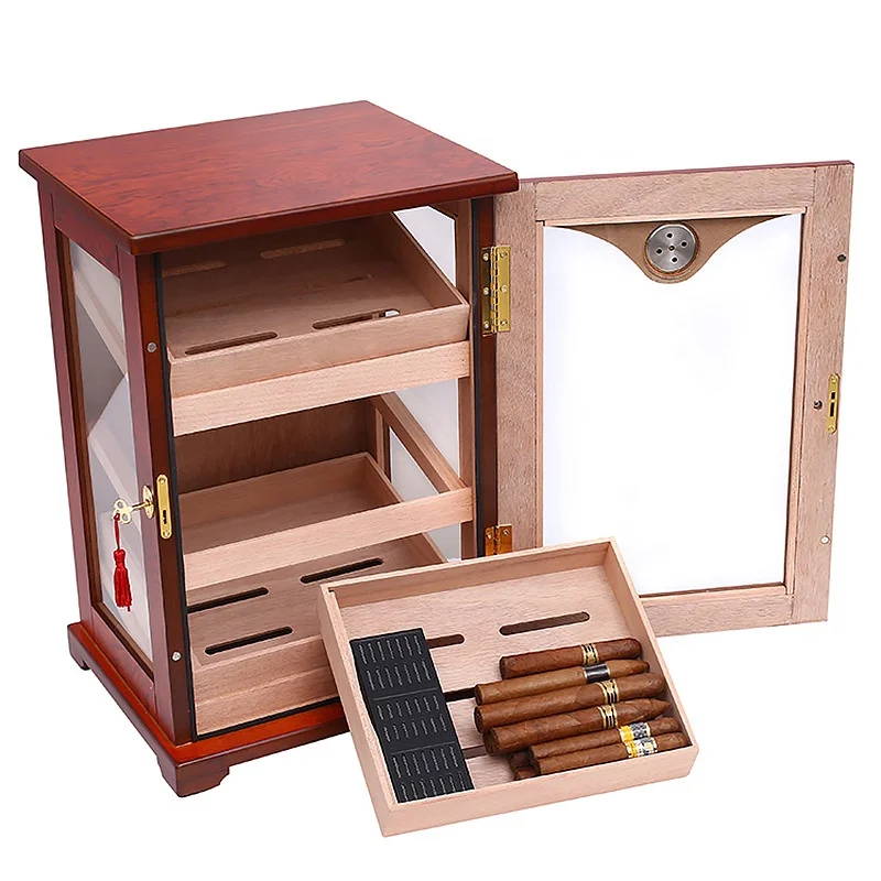 Большая деревянная полка для сигар на заказ шкаф-хьюмидор охлаждающий шкаф хьюмидор дисплея с