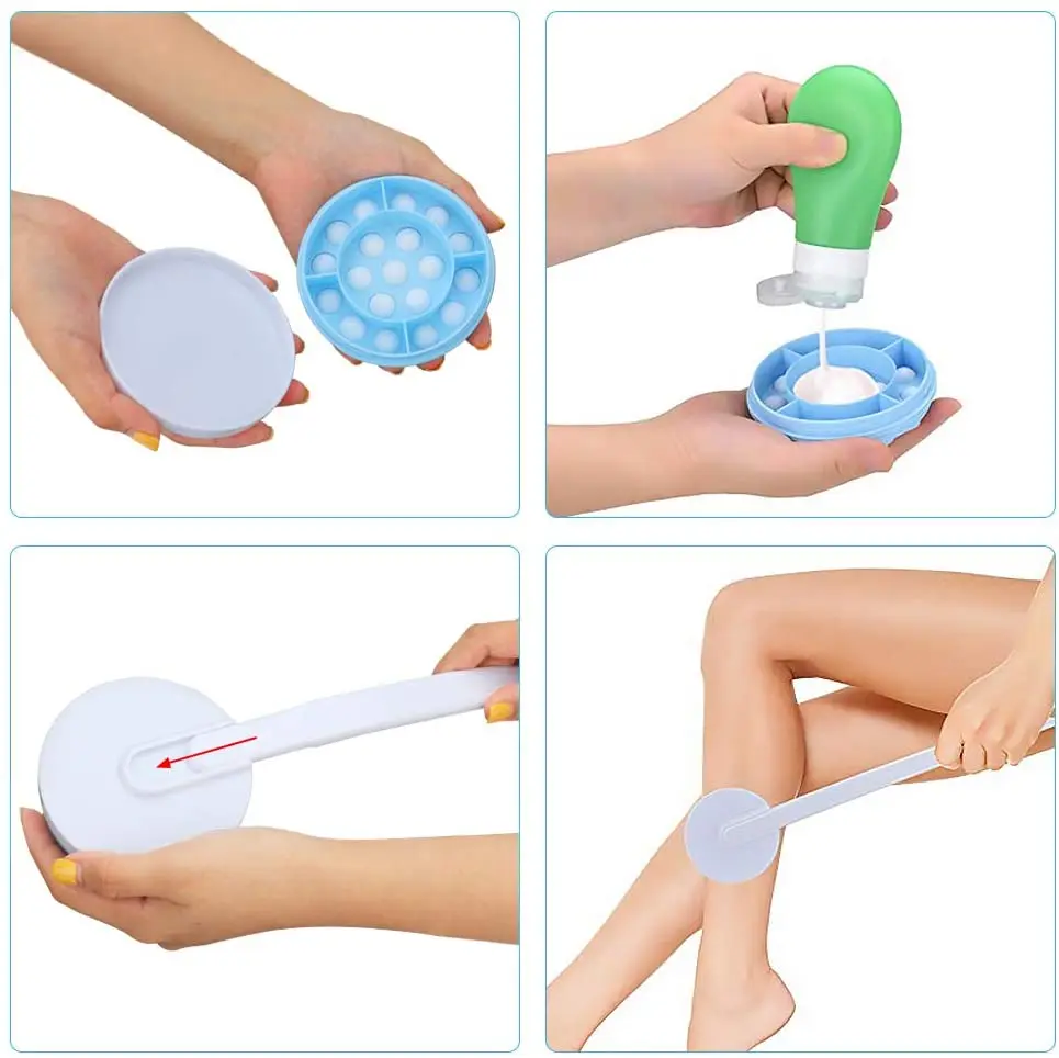Wholesale Long-Handle Body Lotion Applicator Cream Oil Roller Massage Brush for Back Legs Head Bathroom Use Sunscreen Shower Gel