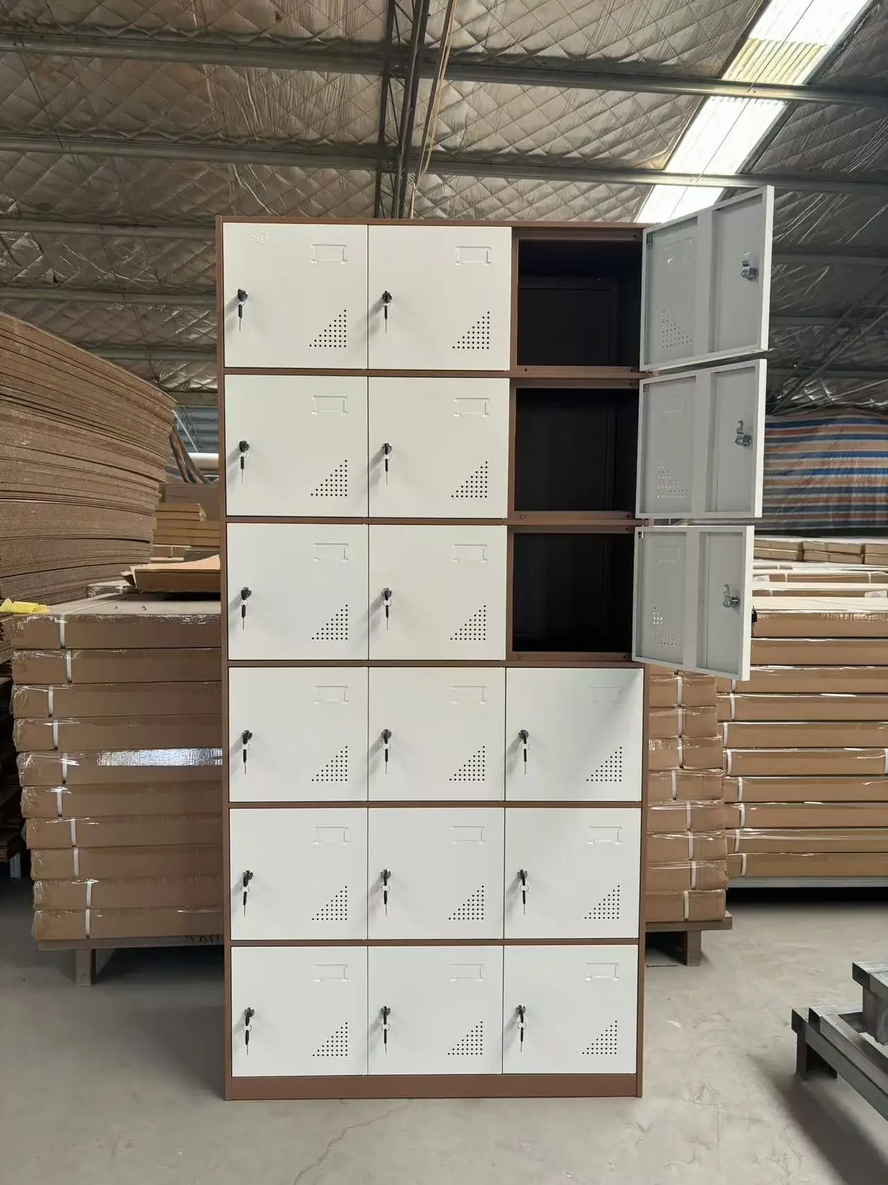 manufacturer wholesale price steel locker cabinet metal school storage 6 9 12 15 18 door gym locker white industrial lockers